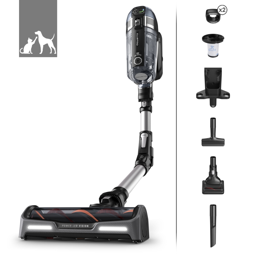 Rowenta - 3-ühes varrega tolmuimeja X-FORCE ANIMAL AUTO 480W/32,4V must 2000 mAh