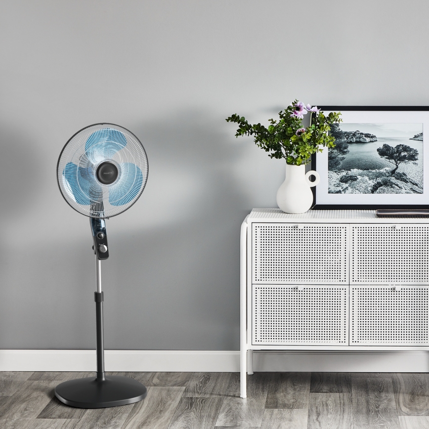 Rowenta - põrandaventilaator sääskede peletajaga ESSENTIAL+ 60W/230V 130 cm must