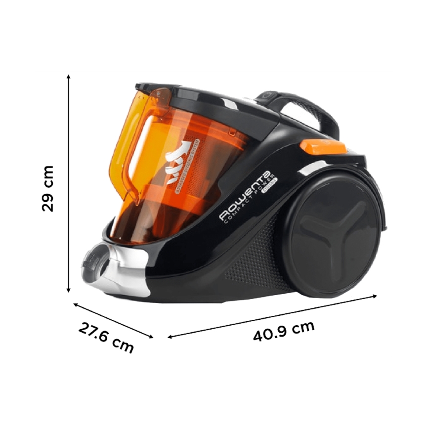 Rowenta - Kotita tolmuimeja COMPACT POWER 1,5l 750W/230V must/oranž