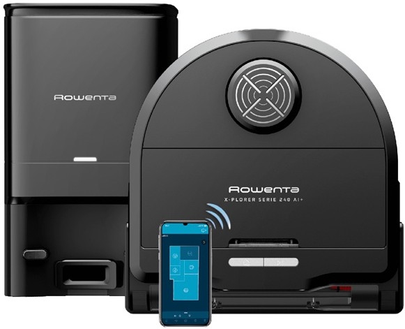 Rowenta - Nutikas robottolmuimeja mopiga X-PLORER S240+ AI Animal & Allergy Wi-Fi 5200 mAh