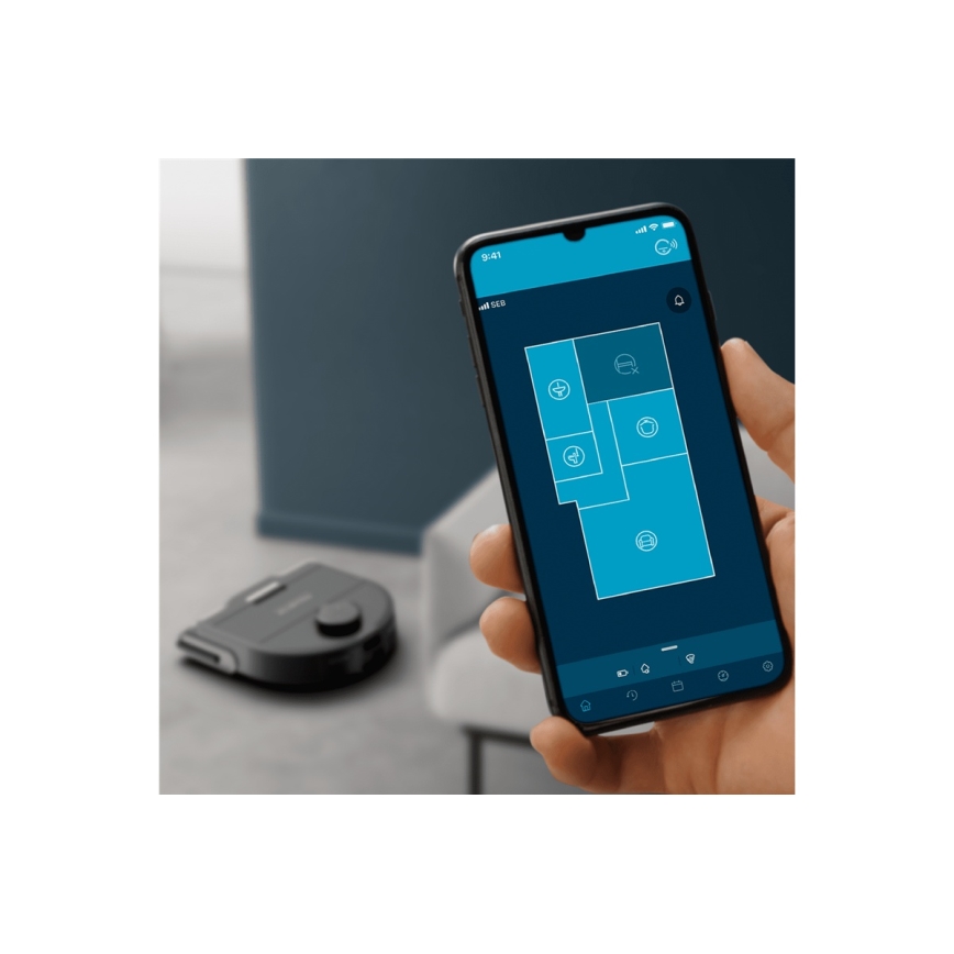 Rowenta - Nutikas robottolmuimeja mopiga X-PLORER S240+ AI Animal & Allergy Wi-Fi 5200 mAh