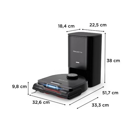 Rowenta - Nutikas robottolmuimeja mopiga X-PLORER S240+ AI Animal & Allergy Wi-Fi 5200 mAh