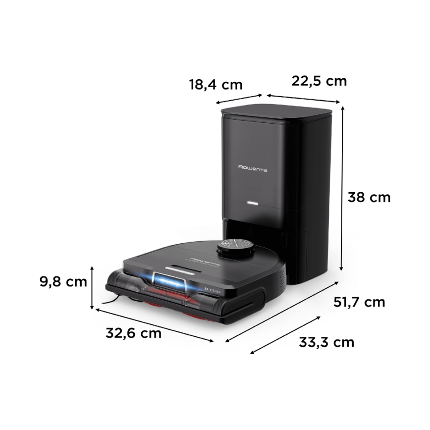 Rowenta - Nutikas robottolmuimeja mopiga X-PLORER S240+ AI Animal & Allergy Wi-Fi 5200 mAh