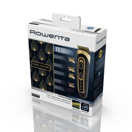 Rowenta - Trimmer TRIM & STYLE 750 mAh must/kuldne