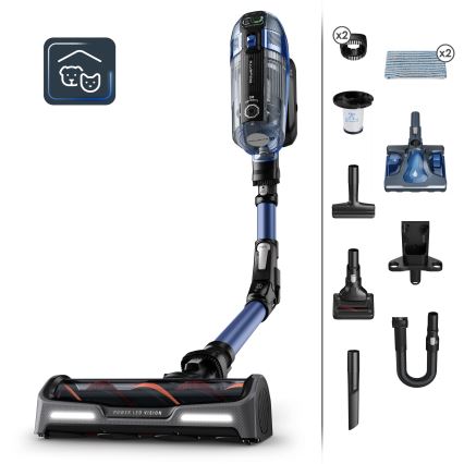 Rowenta - Varstolmuimeja mopiga X-FORCE FLEX ANIMAL AQUA AUTO 3-ühes 480W/32,4V 2500 mAh sinine