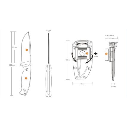 Ruike RUJF118B - Nuga JAGER 22,3 cm must