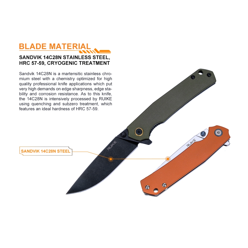 Ruike RUP801G - Kokkupandav taskunuga 20 cm roheline