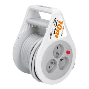 Rulliga pikendusjuhe 3-pesaline 10 m