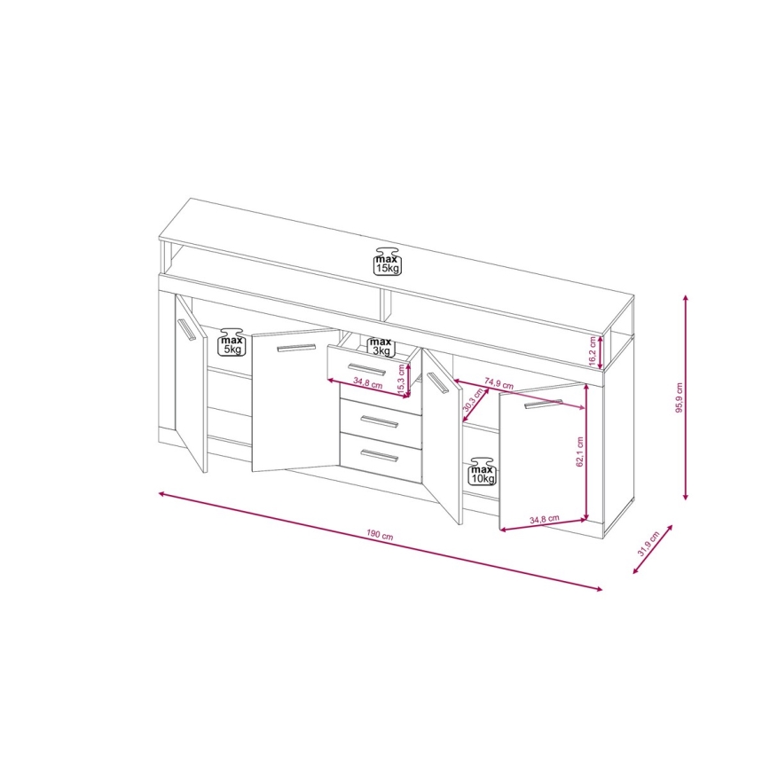 RUNA kummut tumepruun/antratsiit