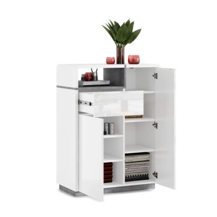 Sahtliga kummut FRED valge/hall