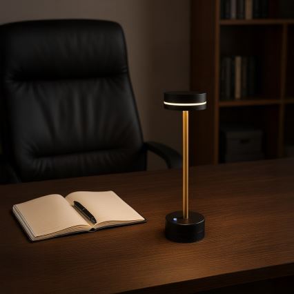 SAM hämardatav laetav LED-laualamp LED/5W/5V must/kuldne