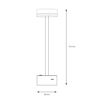 SAM hämardatav laetav LED-laualamp LED/5W/5V must/kuldne