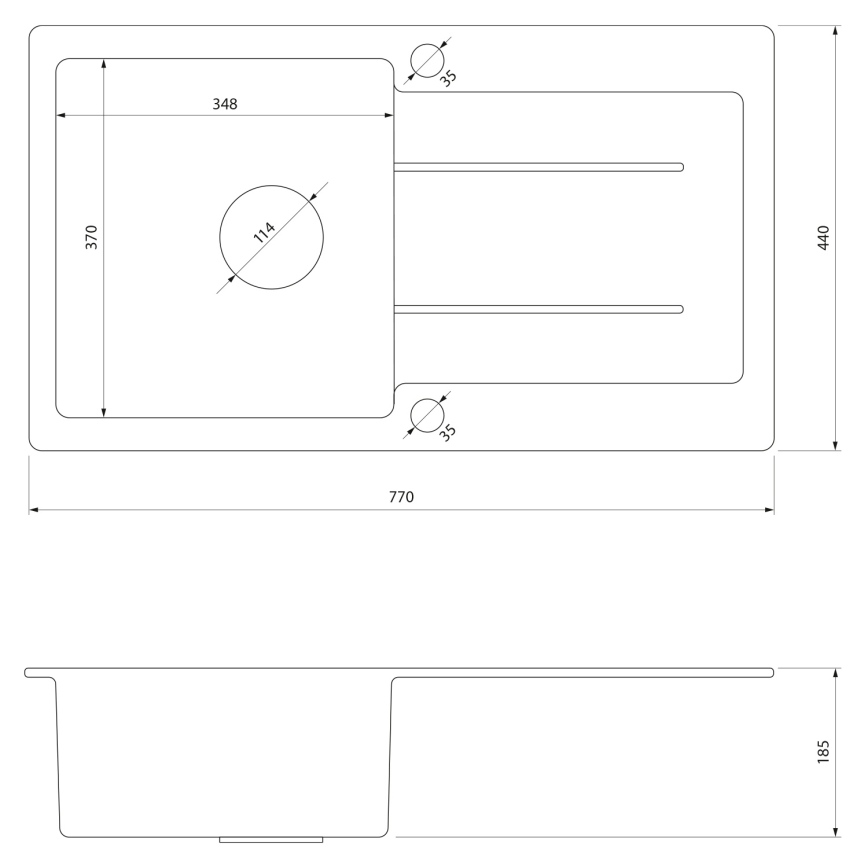 Samona - Köögivalamu SAMONA 77x44 cm graniit/must
