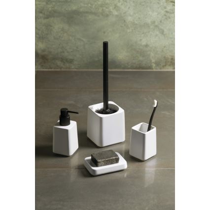 Sapho - 4-osaline vannitoakomplekt, valge/must