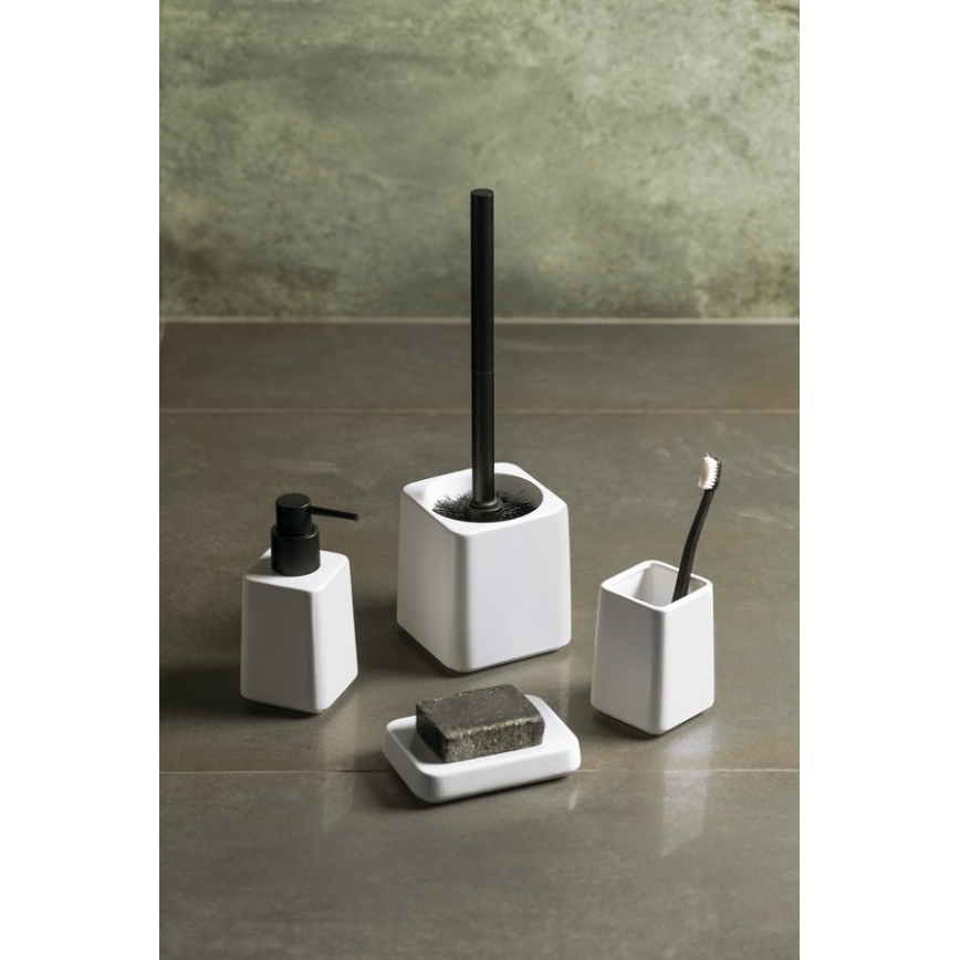 Sapho - 4-osaline vannitoakomplekt, valge/must