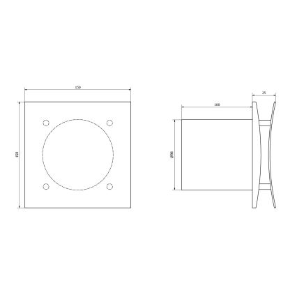 Sapho - Aksiaalventilaator EIRA 15W/230V valge