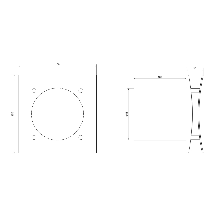 Sapho - Aksiaalventilaator EIRA 15W/230V valge