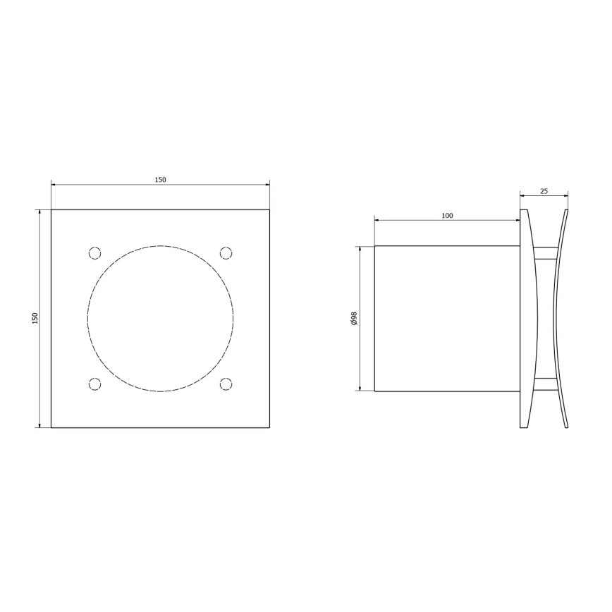 Sapho - Aksiaalventilaator taimeriga EIRA 15W/230V valge