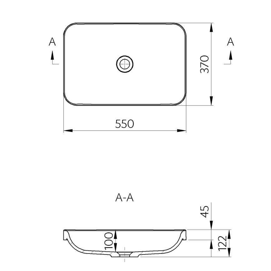 Sapho - Alamonteeritav valamu ASOFFI 55x37 cm marmor/valge