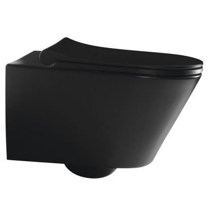Sapho - AVVA seinakinnitusega WC-pott keraamika/must