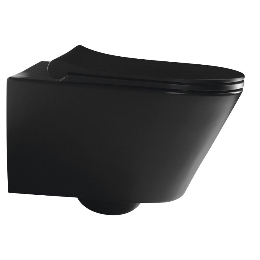 Sapho - AVVA seinakinnitusega WC-pott keraamika/must