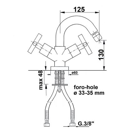 Sapho - AXIA bidee segisti läikiv kroom