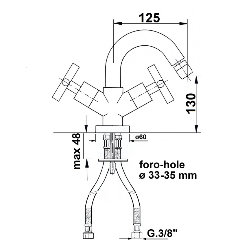 Sapho - AXIA bidee segisti läikiv kroom