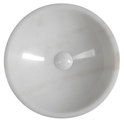 Sapho - BLOK lauapealne valamu, läbimõõt 40 cm, marmor/valge