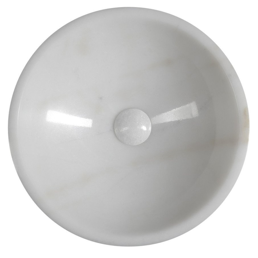 Sapho - BLOK lauapealne valamu, läbimõõt 40 cm, marmor/valge