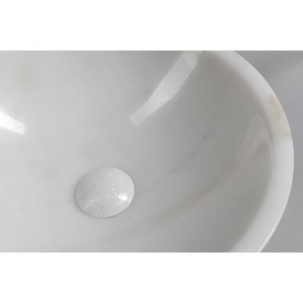 Sapho - BLOK lauapealne valamu, läbimõõt 40 cm, marmor/valge