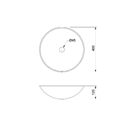 Sapho - BLOK lauapealne valamu, Ø 40 cm, pruun/kivitoon