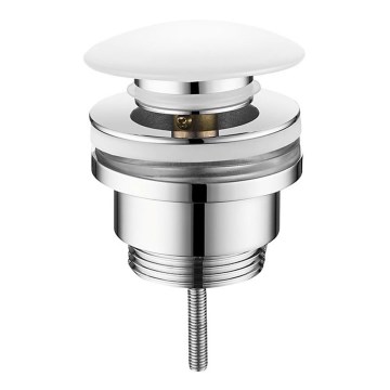 Sapho - Click-Clack valamu äravoolukork, läbimõõt 6,4 cm, keraamika/läikiv kroom