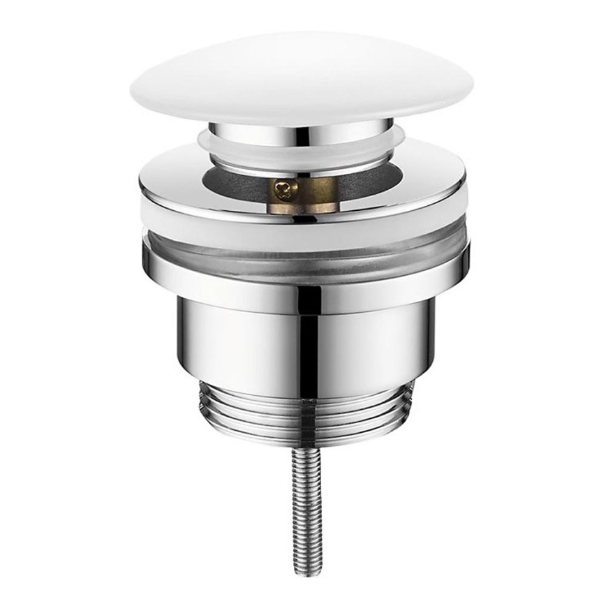 Sapho - Click-Clack valamu äravoolukork, läbimõõt 6,4 cm, keraamika/läikiv kroom