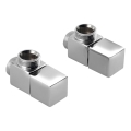 Sapho - CUBE nurkventiilide ühenduskomplekt, 2 tk, läikiv kroom