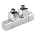 Sapho - CUBE TWIN keskmise ühendusega ühendusventiilide komplekt, läikiv kroom