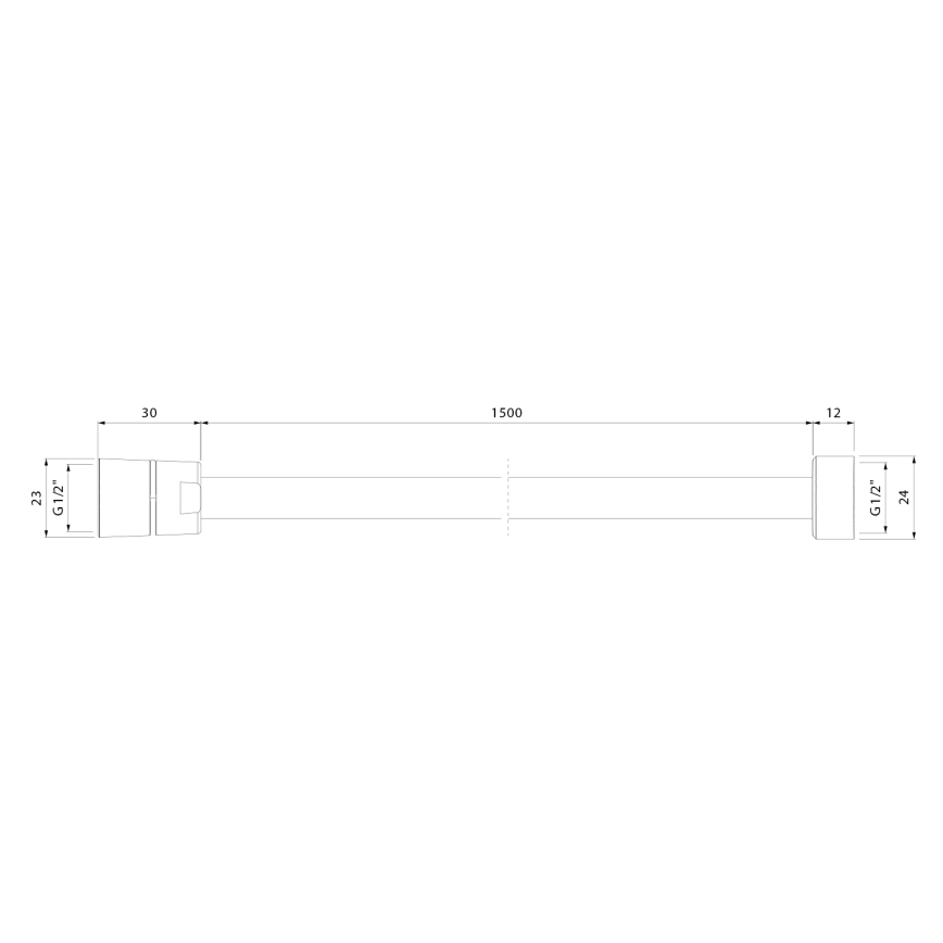 Sapho - Dušivoolik POWERFLEX 150 cm matt must
