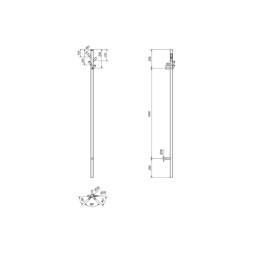 Sapho - Elektriline rätikuhoidik PASADOR 30W/230V 150 cm matt must