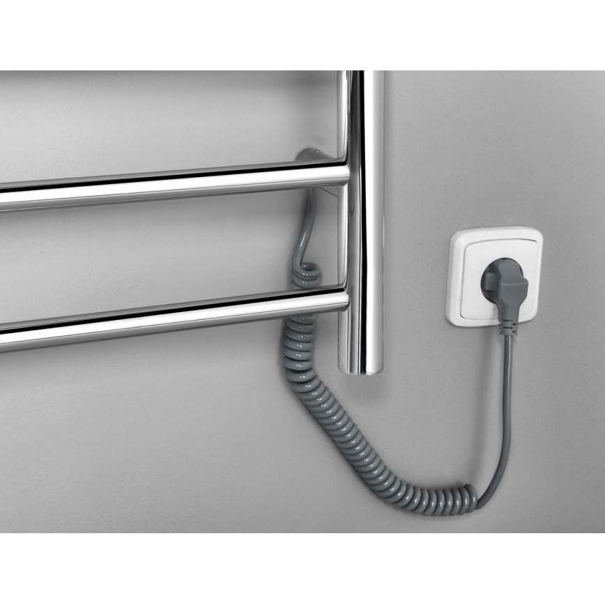 Sapho - Elektriline rätikuhoidik REDONDO 130W/230V 150 cm läikiv kroom parem ümmargune