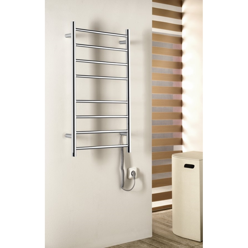 Sapho - Elektriline rätikuhoidik REDONDO 75W/230V 90 cm läikiv kroom parem ümmargune