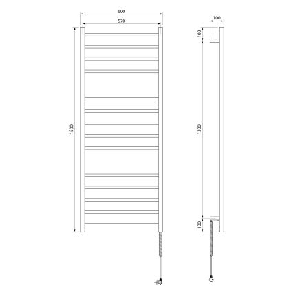 Sapho - Elektriline rätikuivati ESKINADO 130W 150x60 cm roostevaba teras/läikiv kroom