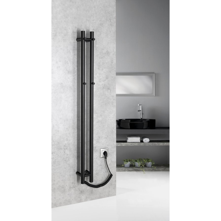 Sapho - Elektriline rätikukuivati PAPINADO 40W 120x11 cm mati must