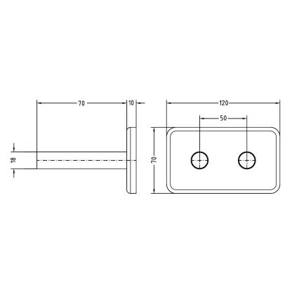 Sapho - Katte-rosett keskühenduse jaoks TWIN matt must