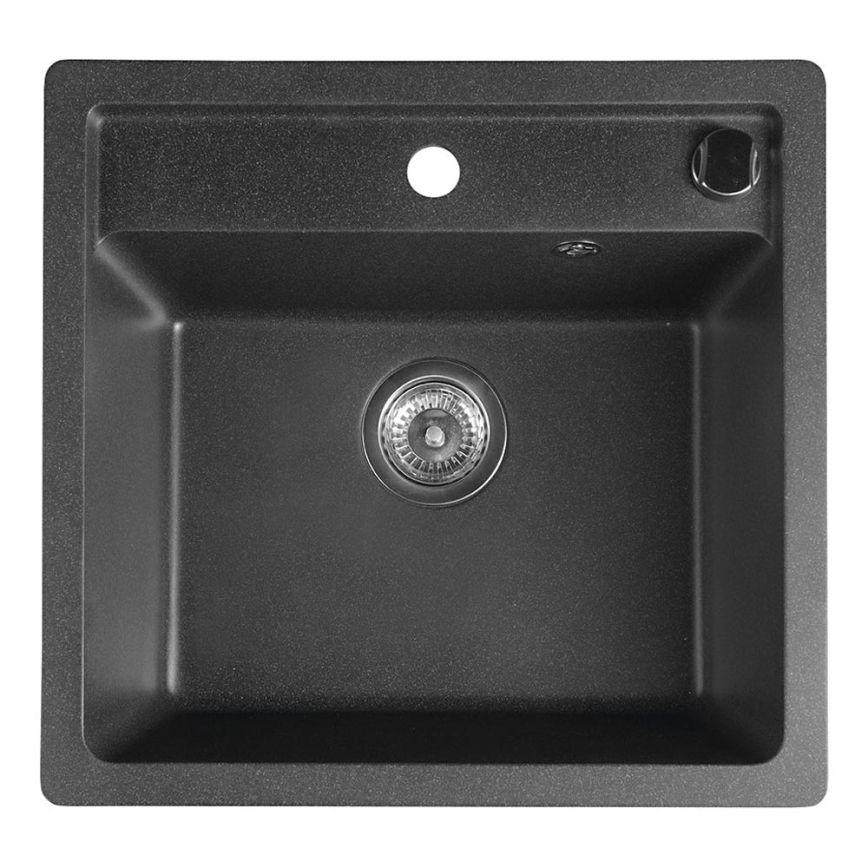 Sapho - köögivalamu 53x50 cm graniit/must