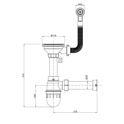 Sapho - Köögivalamu 77x44 cm graniit/beež