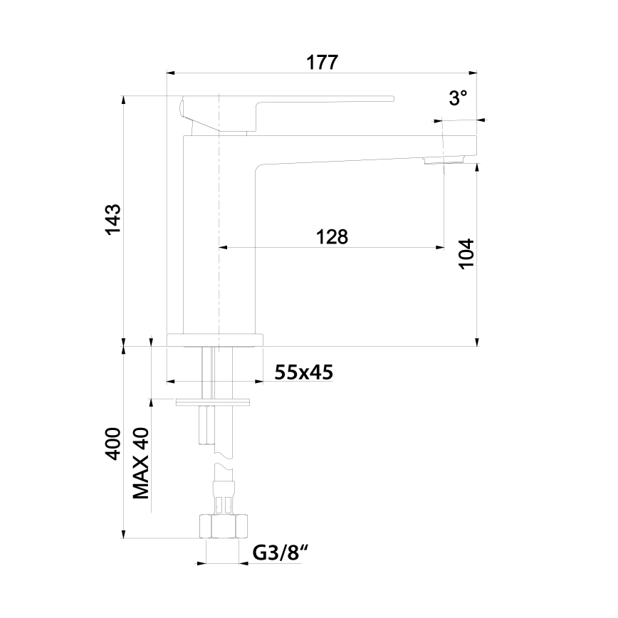 Sapho - LATUS 14 cm valamusegisti, mattmust