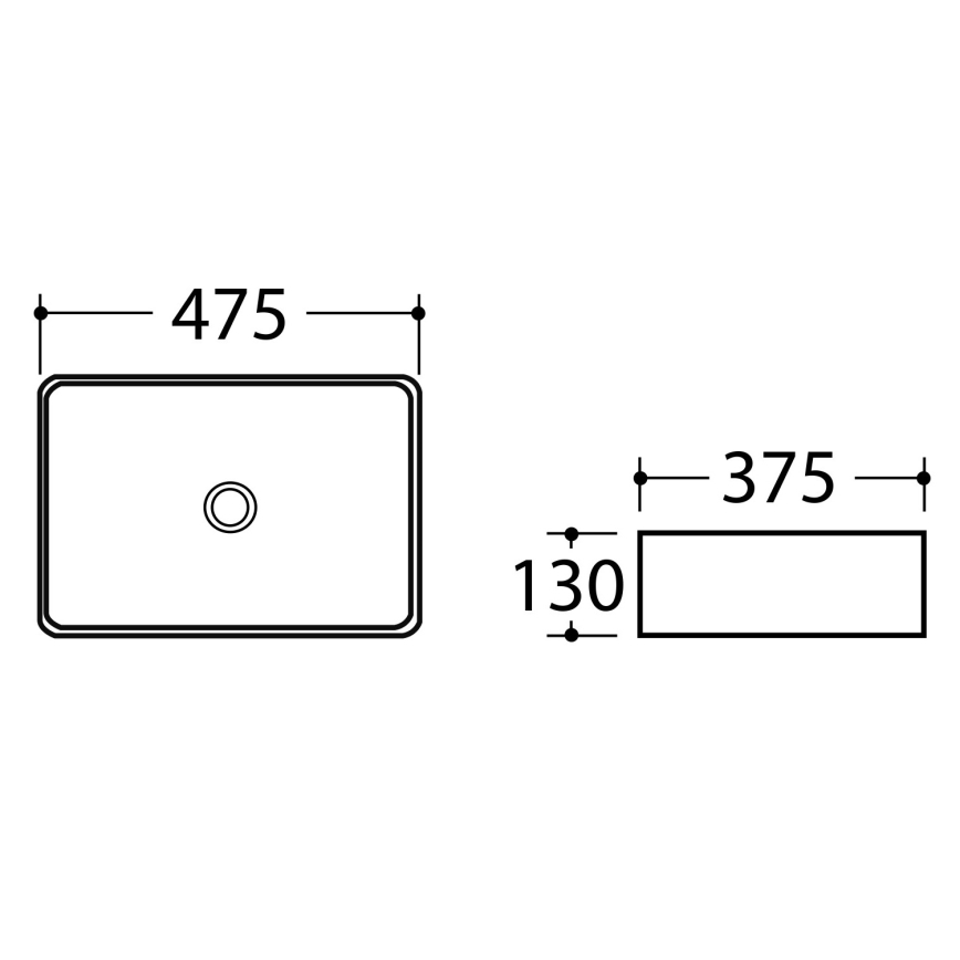 Sapho - Lauale paigaldatav valamu DALMA 47,5x37,5 cm keraamika/grigio