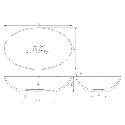 Sapho - Lauale paigaldatav valamu FORMIGO 60x40 cm betoon/roosa