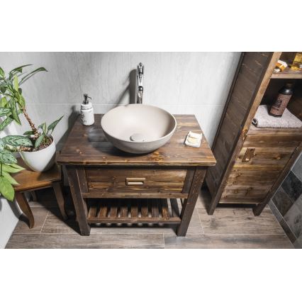 Sapho - Lauale paigaldatav valamu FORMIGO, läbimõõt 39 cm, betoon/liivakarva