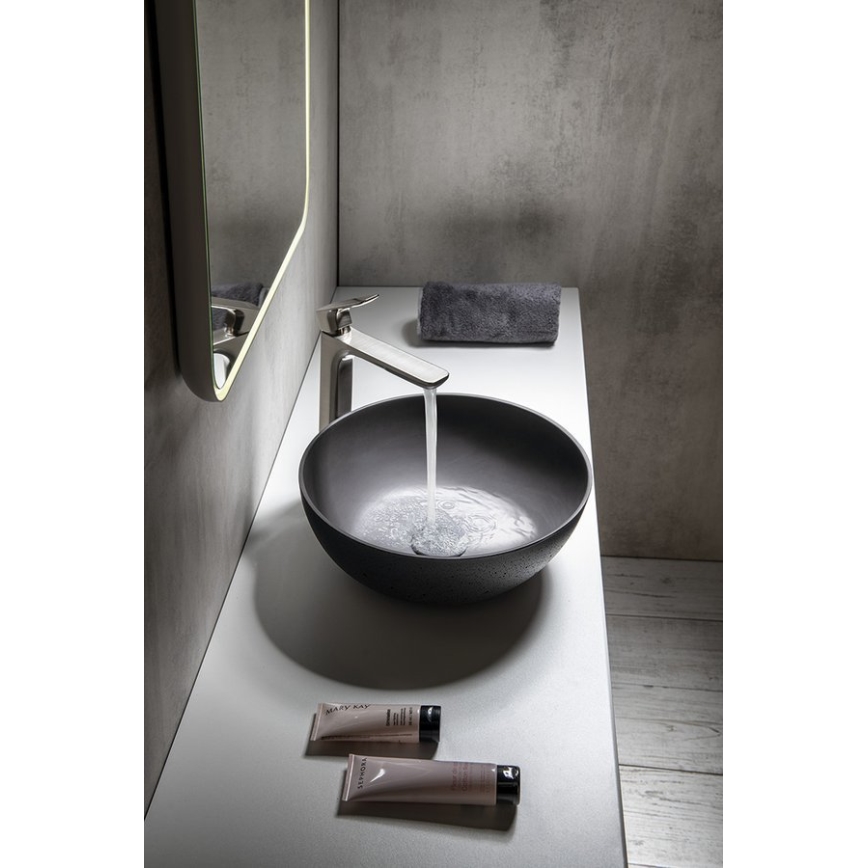 Sapho - lauale paigaldatav valamu FORMIGO Ø 39 cm betoon/antratsiit