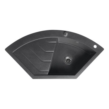 Sapho - Nurgaköögivalamu 114x57,5 cm graniit/must